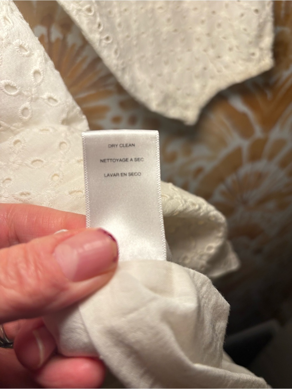 Michael Kors Off White Eyelet Shift Dress Balloon Sleeve Boho Romantic Feminine - Picture 5 of 11